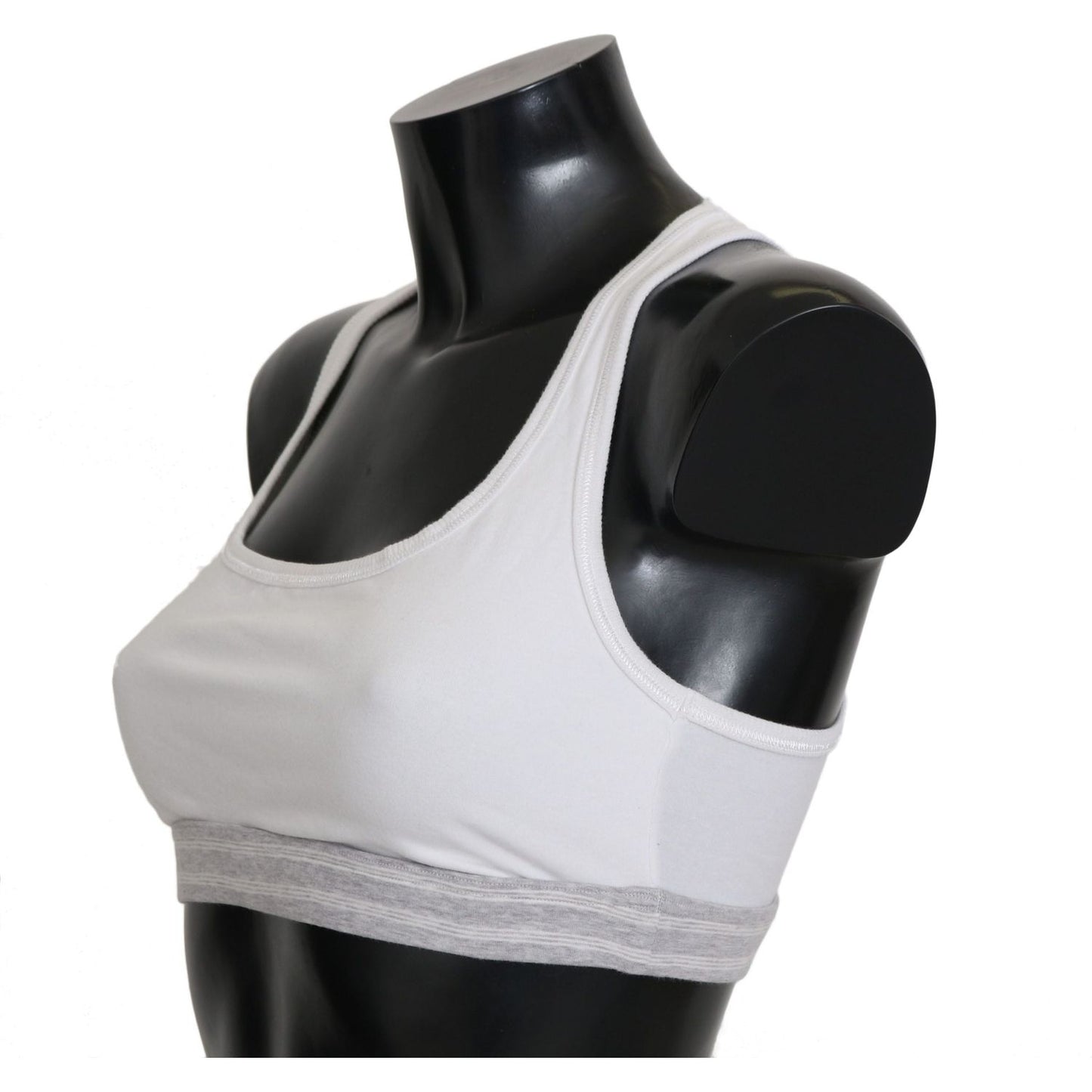 Dolce & Gabbana White Cotton Sport Stretch Bra Underwear Bik244-M