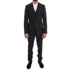 Dolce & Gabbana Gray Patterned Wool 3 Piece Slim Suit