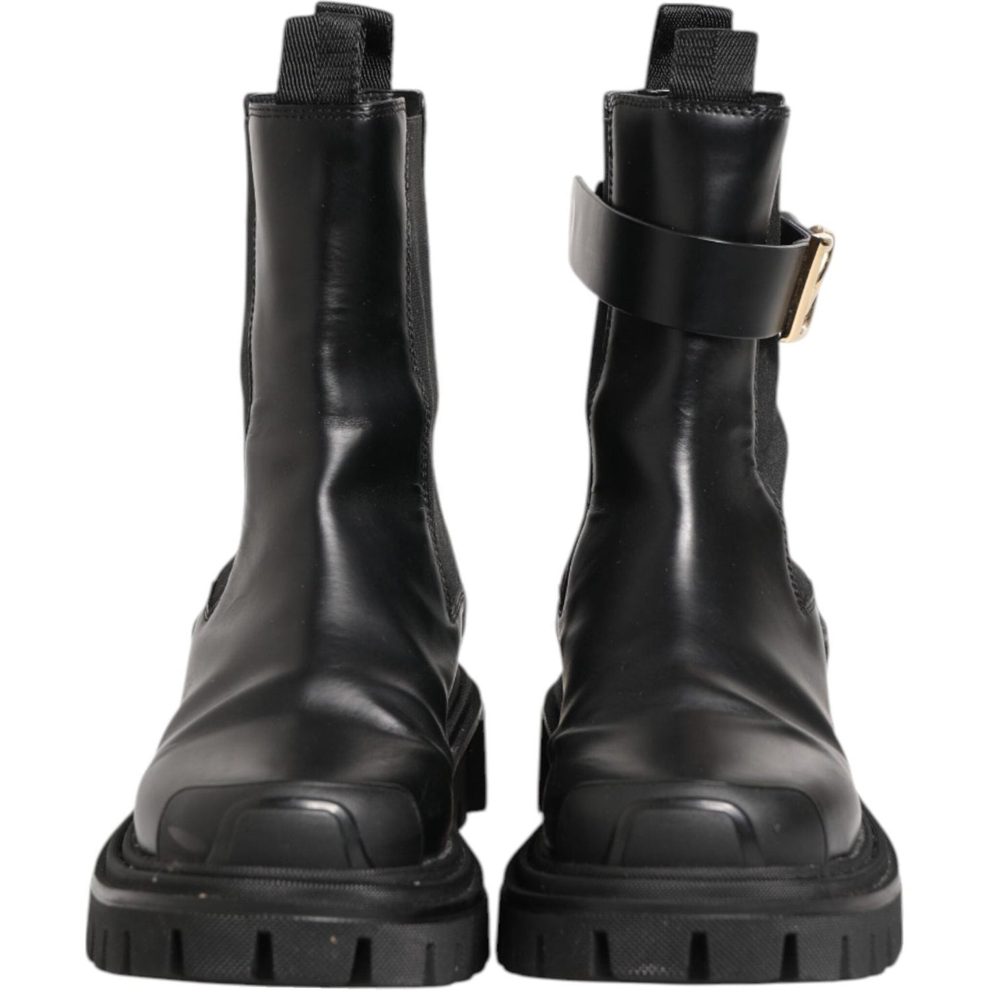 Dolce & Gabbana Black Gold DG Logo Trekking Calf Boots Shoes LA12867-37