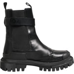 Dolce & Gabbana Black Gold DG Logo Trekking Calf Boots Shoes LA12867-37