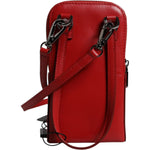 Dolce & Gabbana Red Leather Purse Phone Sling Crossbody Neck Strap Bag BAG4664
