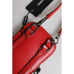Dolce & Gabbana Red Leather Purse Phone Sling Crossbody Neck Strap Bag BAG4664