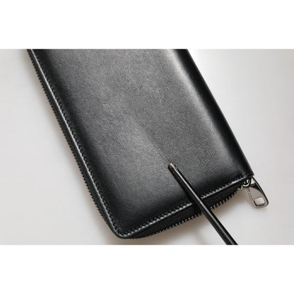 Dolce & Gabbana Black Leather DG Plaque Zip Around Continental Wallet