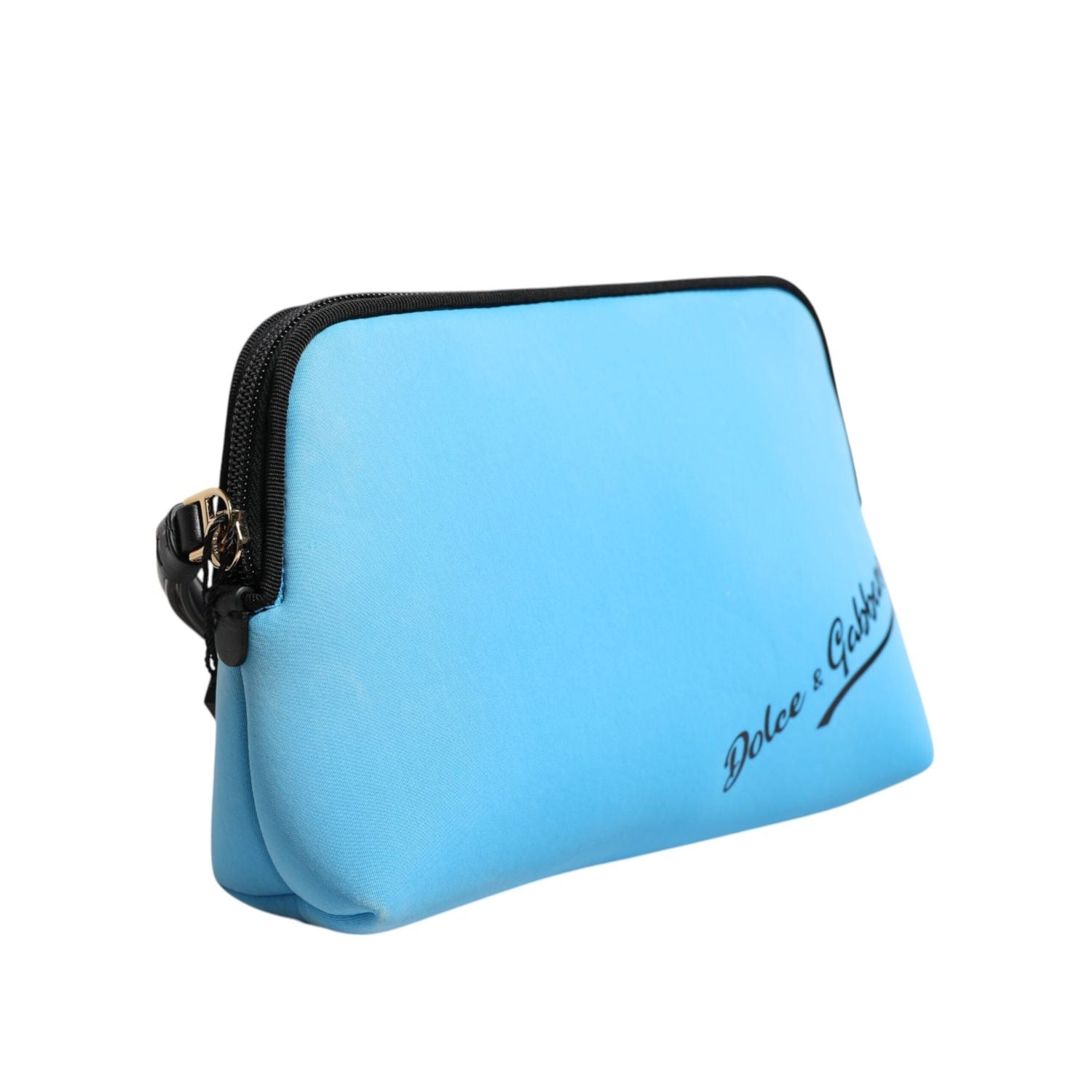 Dolce & Gabbana Blue Nylon DG Logo Print Clutch Zip Pouch Bag