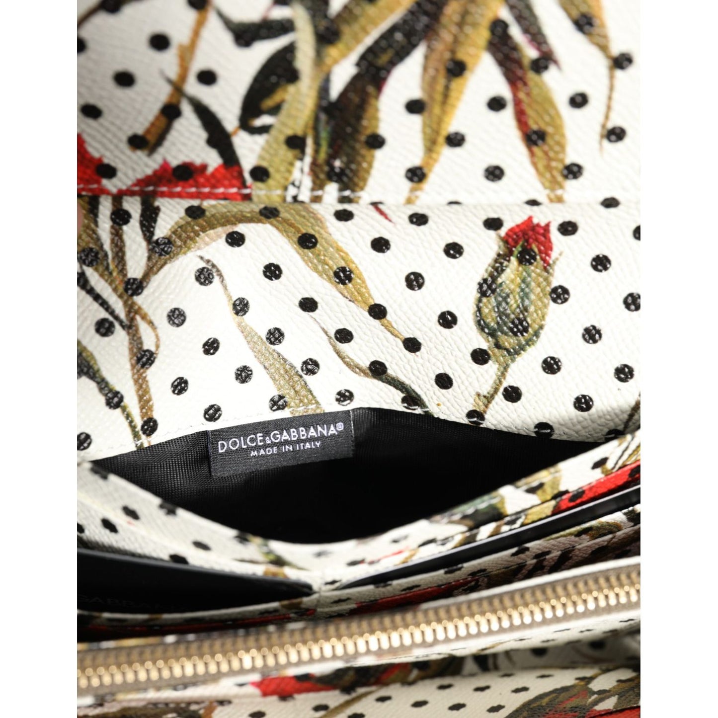 Dolce & Gabbana Black Leather Logo Plaque Card Holder Trifold Wallet