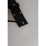 Dolce & Gabbana Black Leather Classic Metal Logo Buckle Belt BEL9497-90