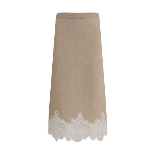 Fabiana Filippi Wool and lace Midi Skirt FA-GND215F395L5190158-IT44 | L