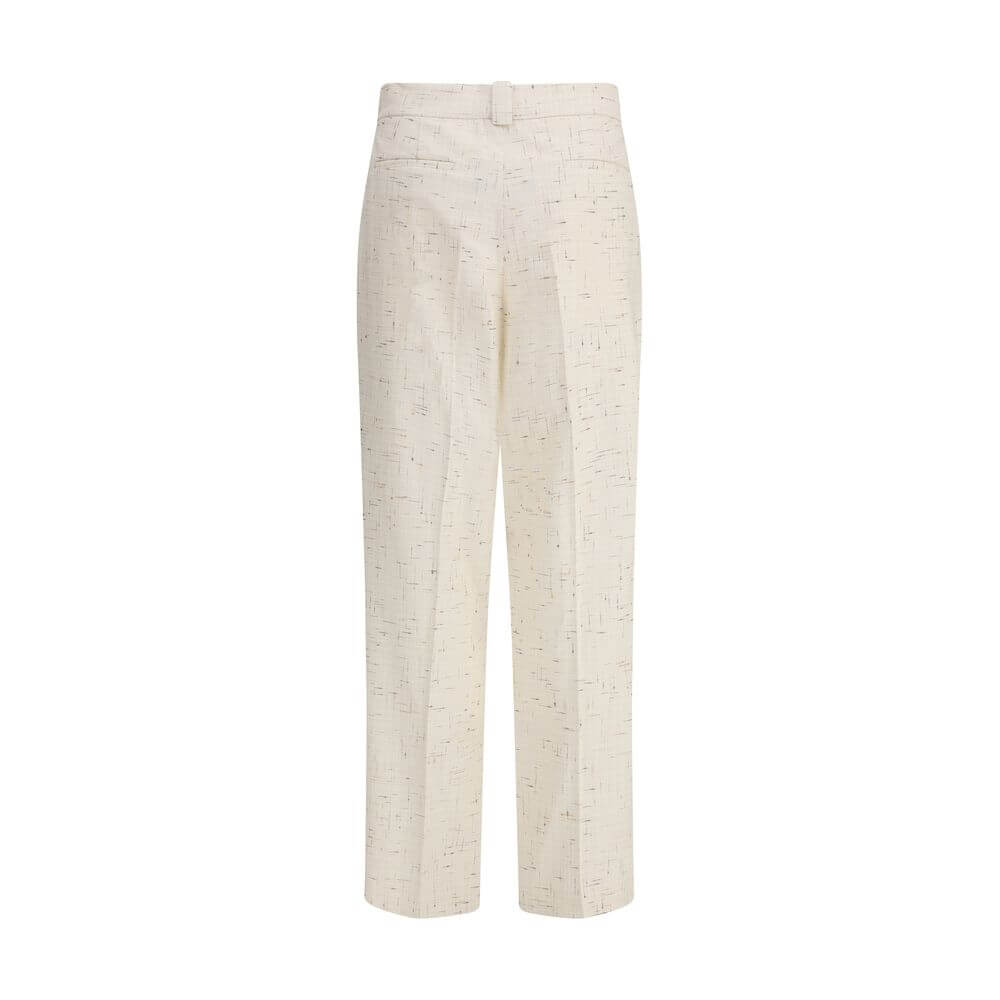 Fabiana Filippi Cream Cotton Casual Pants