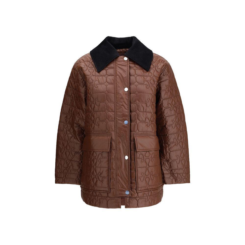 Ganni Shiny Quilt Midi Jacket GA-W0397979-S-M