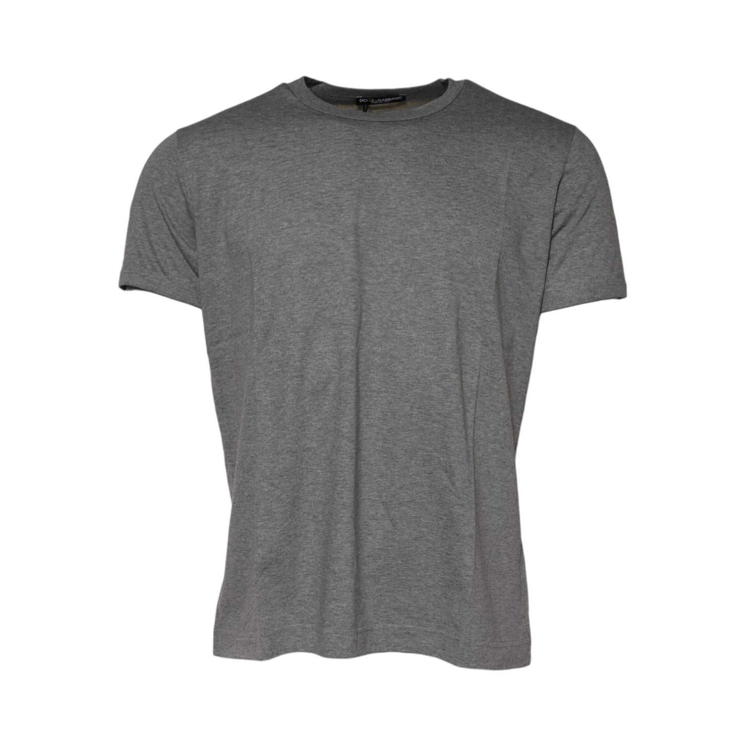 Dolce & Gabbana Gray Cotton Crew Neck Short Sleeves T-shirt