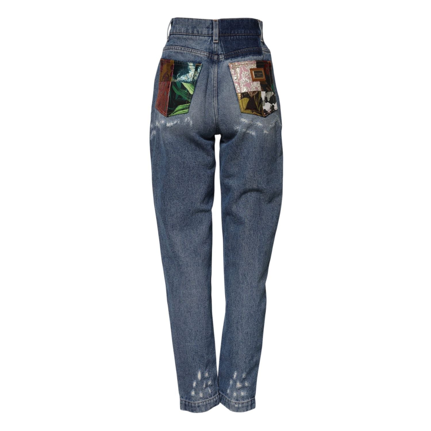 Dolce & Gabbana Blue AMBER Tattered High Waist Denim Jeans