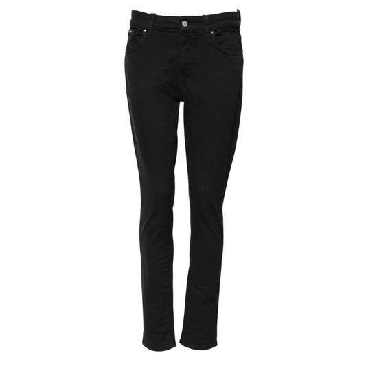 Dolce & Gabbana Black Cotton Skinny Mid Waist Denim Jeans