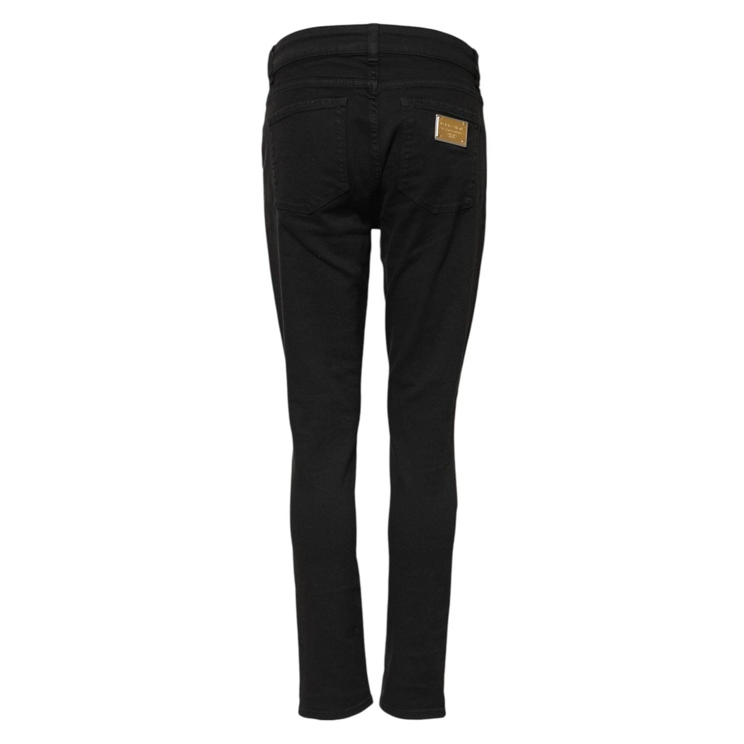 Dolce & Gabbana Black Cotton Skinny Mid Waist Denim Jeans