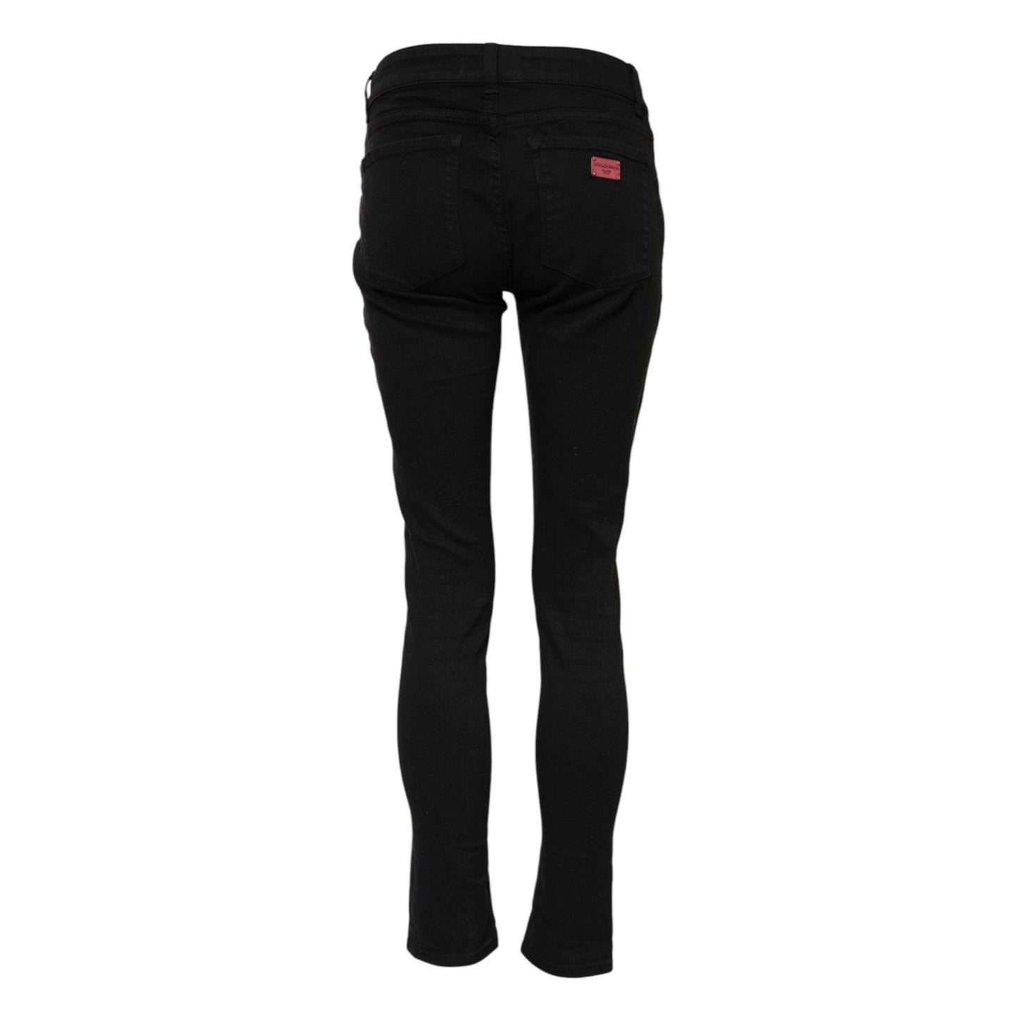 Dolce & Gabbana Black Cotton Skinny Mid Waist Denim Jeans PAN76549-36