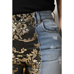 Dolce & Gabbana Multicolor Patchwork Tapered Denim Jeans
