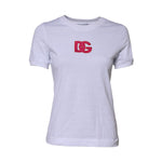Dolce & Gabbana White Cotton DG Logo Embroidery Top T-shirt TSH90677-38