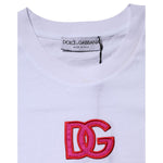 Dolce & Gabbana White Cotton DG Logo Embroidery Top T-shirt TSH90677-38