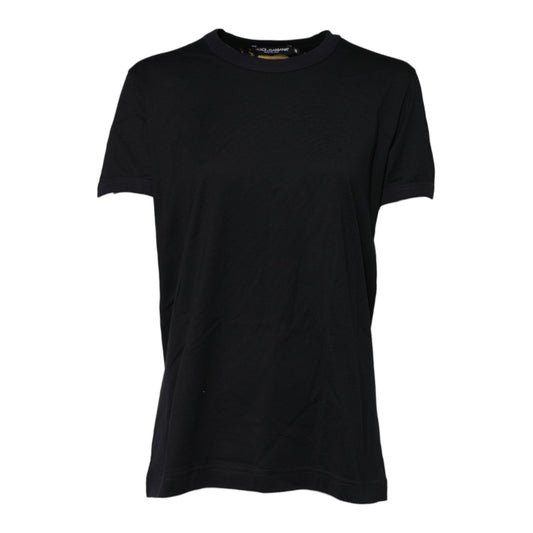 Dolce & Gabbana Black Cotton DG Print Short Sleeve Top T-shirt TSH90701-40