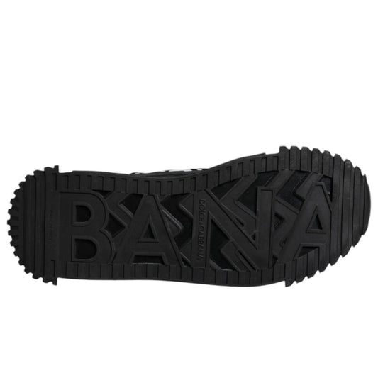Dolce & Gabbana Black Logo Lace Up Low Top NS1 Sneakers MV7209-43