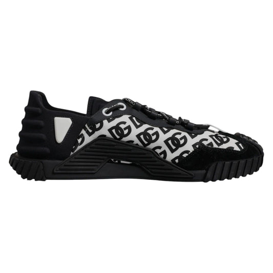 Dolce & Gabbana Black Logo Lace Up Low Top NS1 Sneakers