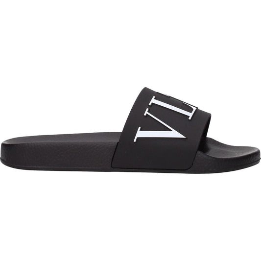 Valentino Garavani Black Cotton Slippers Sandals VA-8547184869641-EU40/US7