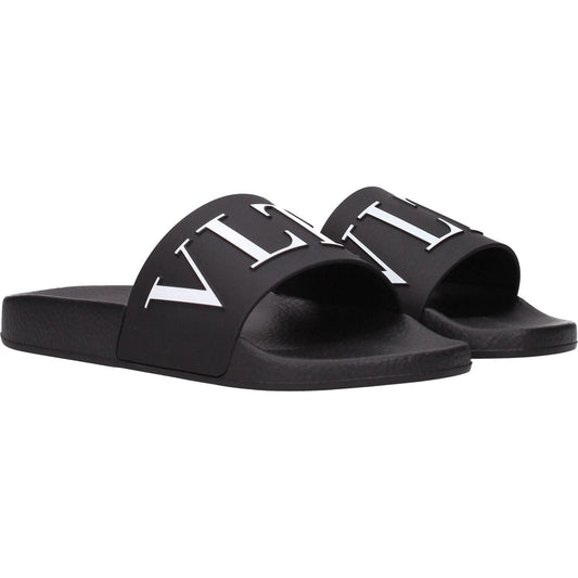 Valentino Garavani Black Cotton Slippers Sandals VA-8547184869641-EU40/US7