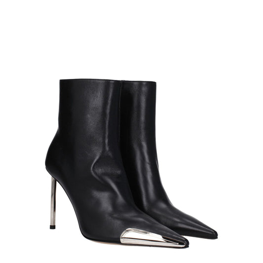 Off-White Black Leather Ankle Boots OF-8547443736841-EU36/US6