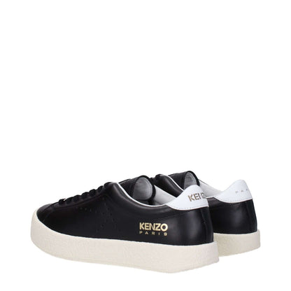 Kenzo Black Leather Low Top Sneakers