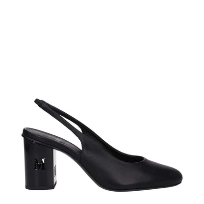 Max Mara Black Leather High Heel Pumps
