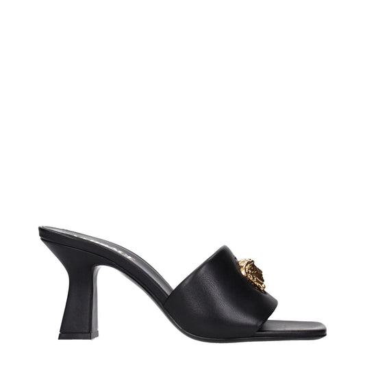 Versace Black Leather Stiletto Heels Sandals VE-15233995931913-EU37/US7