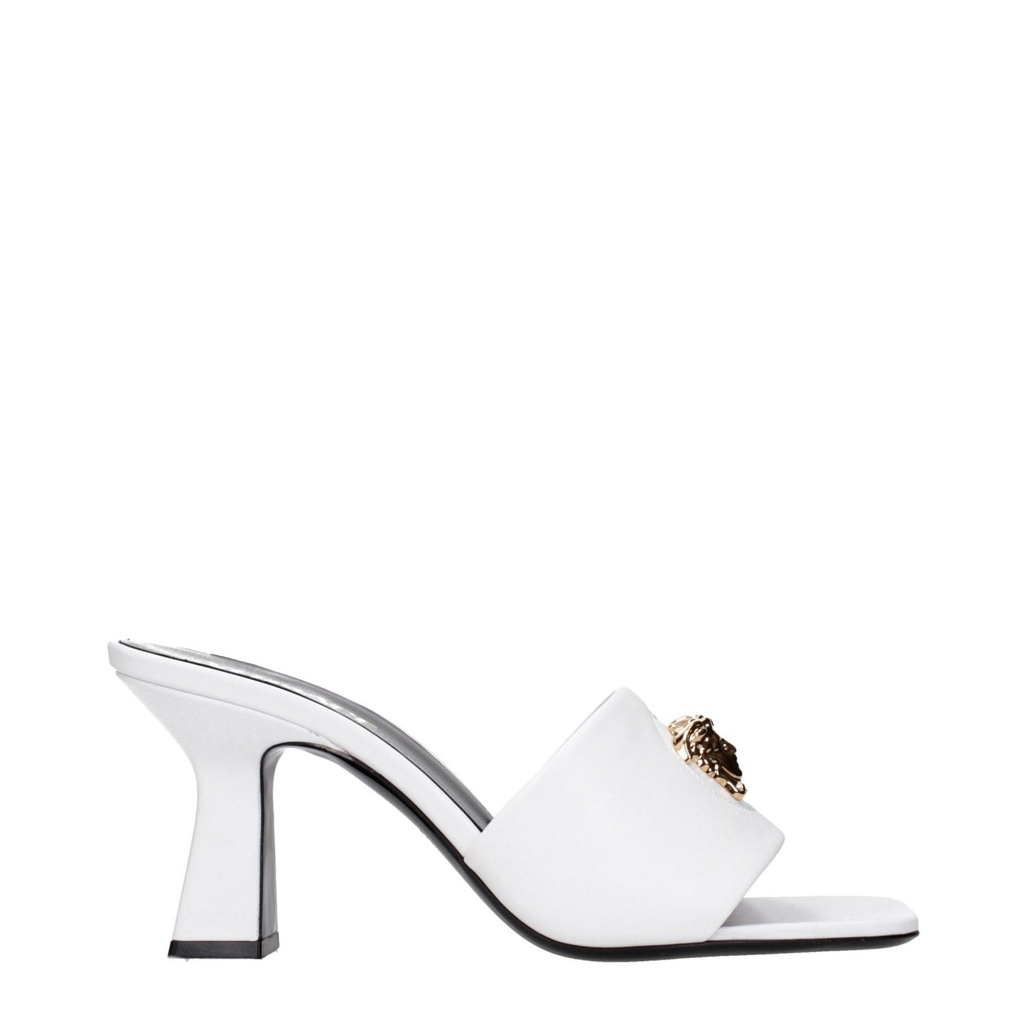 Versace White Leather Stiletto Heels Sandals VE-15234348843273-EU37/US7