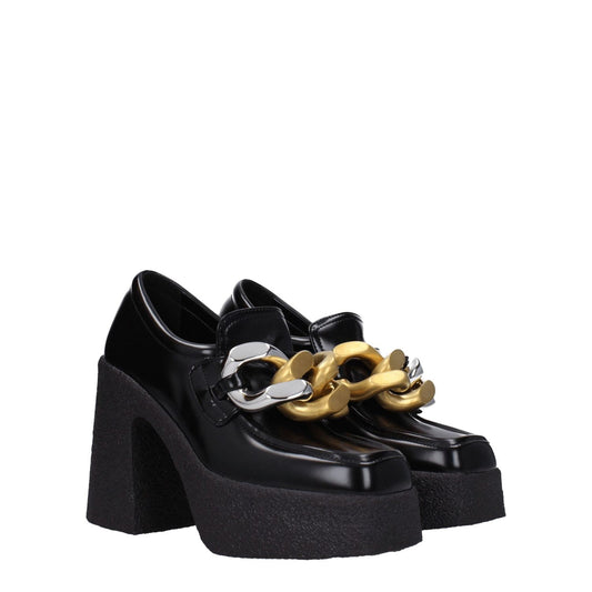 Stella McCartney Black Leather Platform Loafers ST-8547463528713-EU37/US7