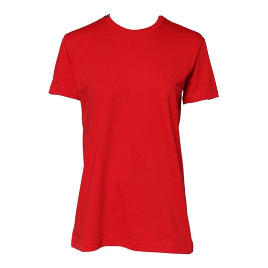 Dolce & Gabbana Red Short Sleeves Crew Neck Casual Top T-shirt