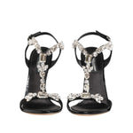 Dolce & Gabbana Black Keira Crystals Heels Sandals Shoes LA12783-36.5