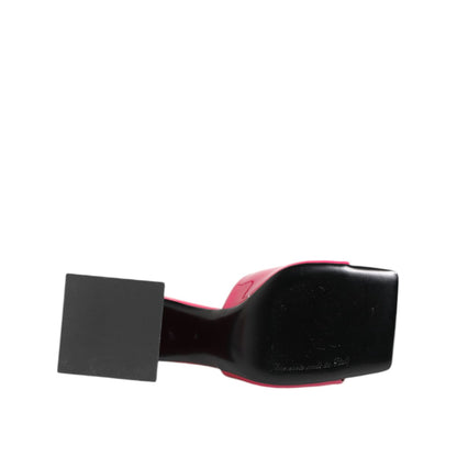 Dolce & Gabbana Pink Open Toe Block Heel Mules Sandals Shoes