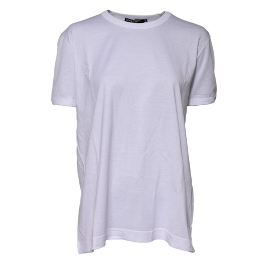 Dolce & Gabbana White Cotton Goodluck 2022 Crew Neck T-shirt