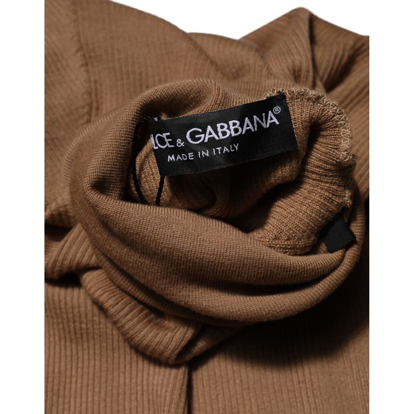 Dolce & Gabbana Brown Knit Long Sleeves Turtleneck Sweater