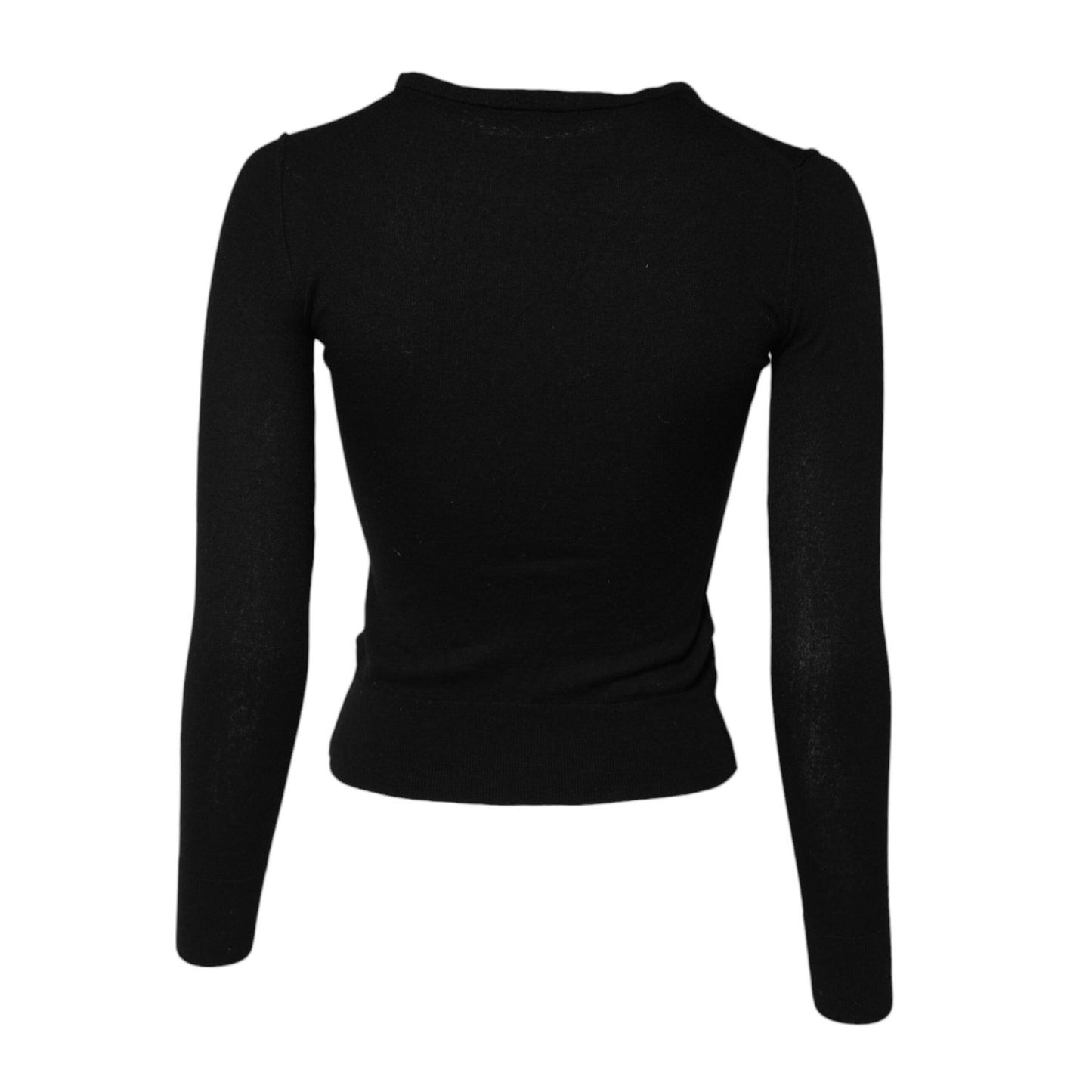 Dolce & Gabbana Black STAFF Round Neck Cardigan Sweater