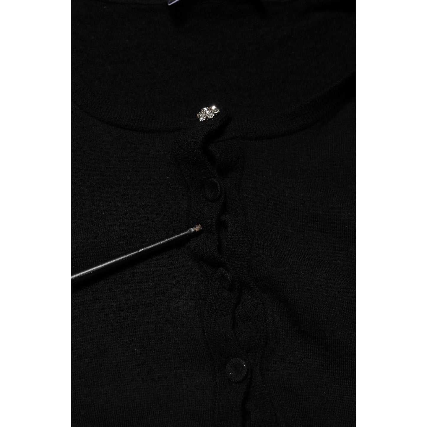 Dolce & Gabbana Black STAFF Round Neck Cardigan Sweater