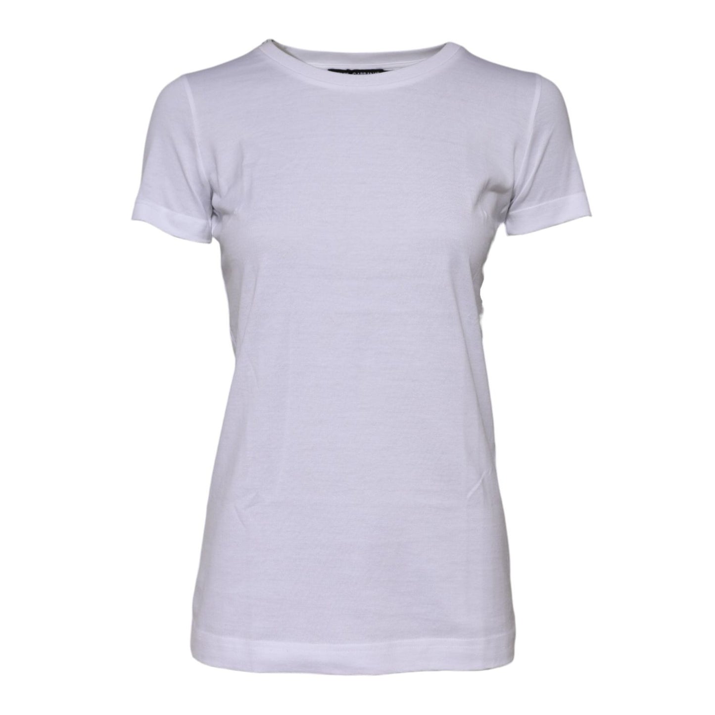 Dolce & Gabbana White Cotton Crew Neck Short Sleeves T-shirt TSH90742-36