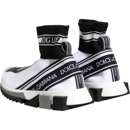 Dolce & Gabbana White Black Sorrento Socks Sneakers Shoes
