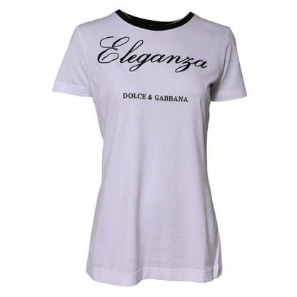 Dolce & Gabbana White Eleganza Cotton Crew Neck Tee T-shirt