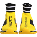 Dolce & Gabbana Yellow Black Sorrento Socks Sneakers Shoes LA12756-37.5
