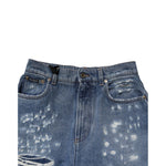 Dolce & Gabbana Blue Tattered High Waist Women Denim Jeans PAN76669-44