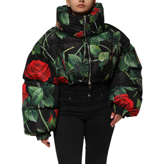 Dolce & Gabbana Multicolor Floral Puffer Coat Full Zip Jacket JKT41501-42