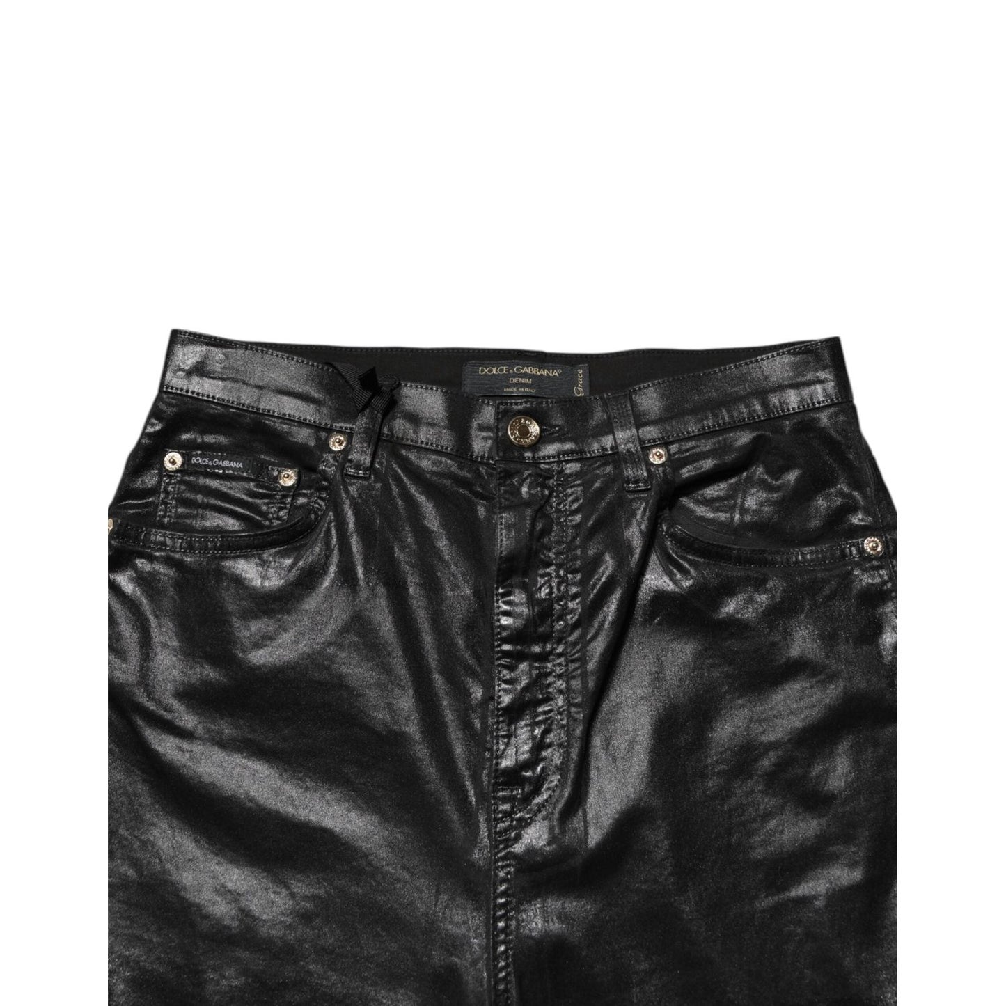Dolce & Gabbana Black High Waist Skinny GRACE Denim Jeans PAN76692-44