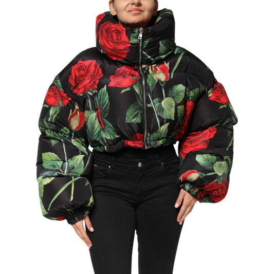 Dolce & Gabbana Multicolor Floral Puffer Coat Full Zip Jacket JKT41502-42