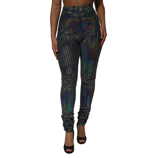 Dolce & Gabbana Multicolor Sequined Leggings Trouser Pants PAN76693-46