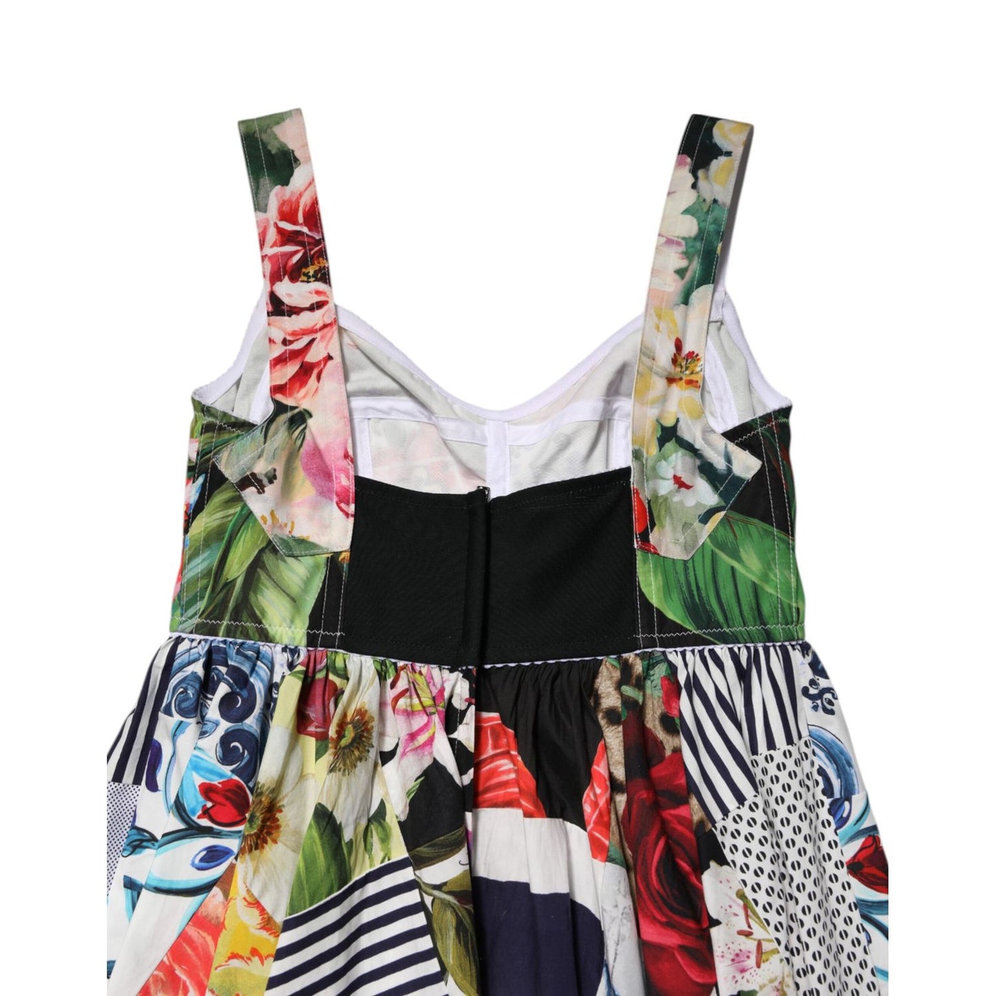 Dolce & Gabbana Multicolor Patchwork Cotton AlineMini Dress
