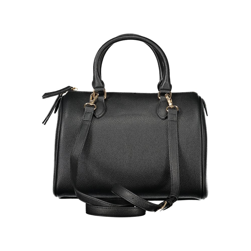Mario Valentino Black Polyethylene Women Handbag with removable shoulder strap